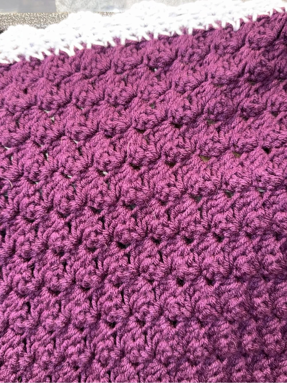 Handmade Purple Crochet-Textured blanket afghan